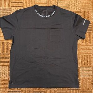 Chrome Hearts Black Tee with neck Logo Accents